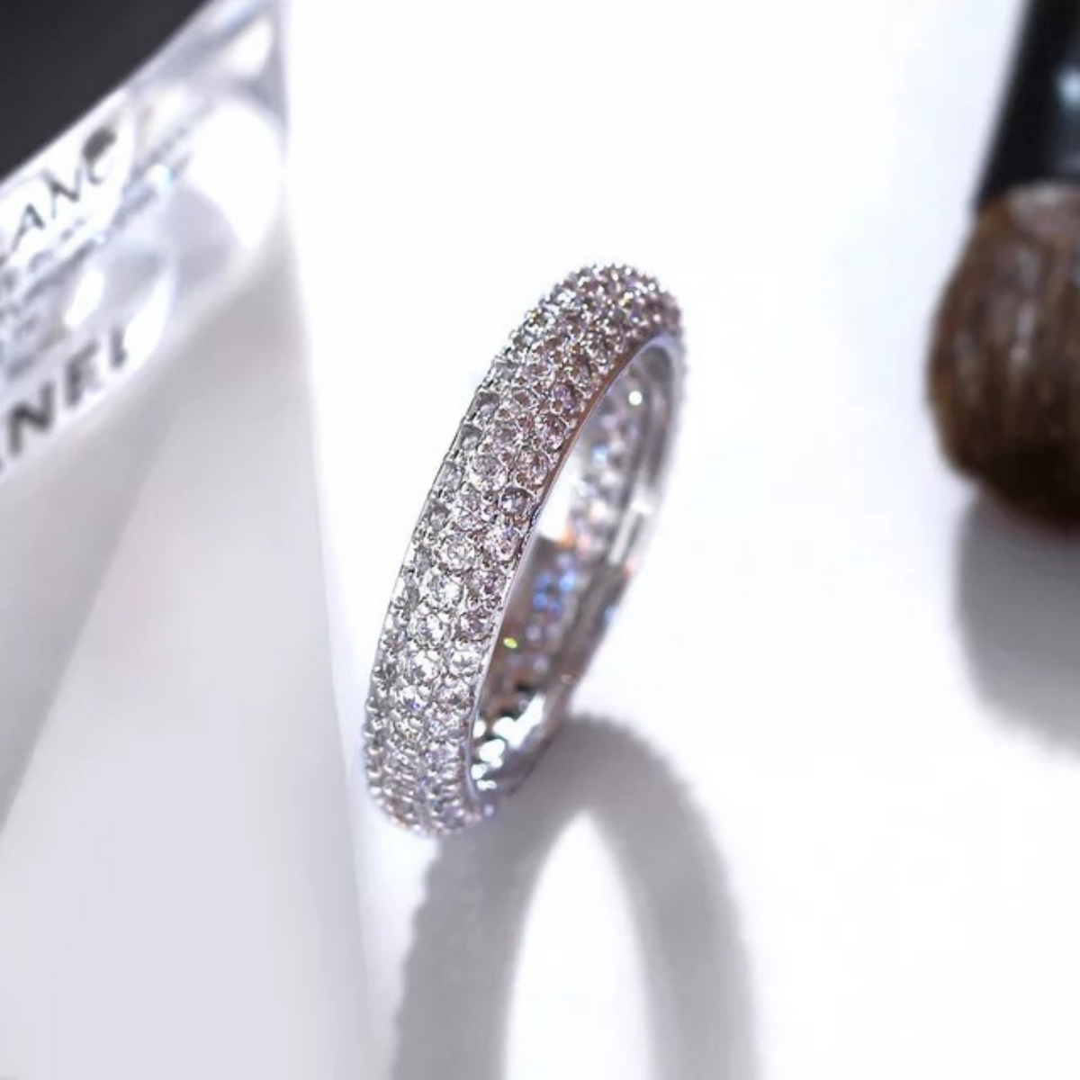 Sterling Silver 3 Row Pave Set Eternity Ring – The FEO