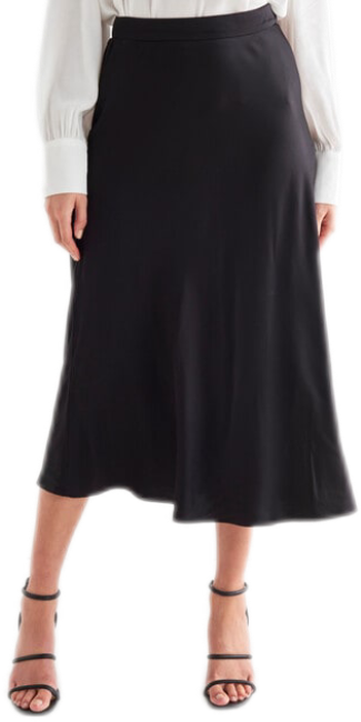 Satin A Line Midi Skirt
