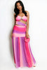 Boho Pink Ombre Maxi Skirt & Top Co-ord Set