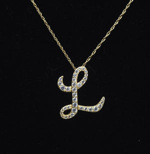 Personalised Cursive Initial Pendant Necklace