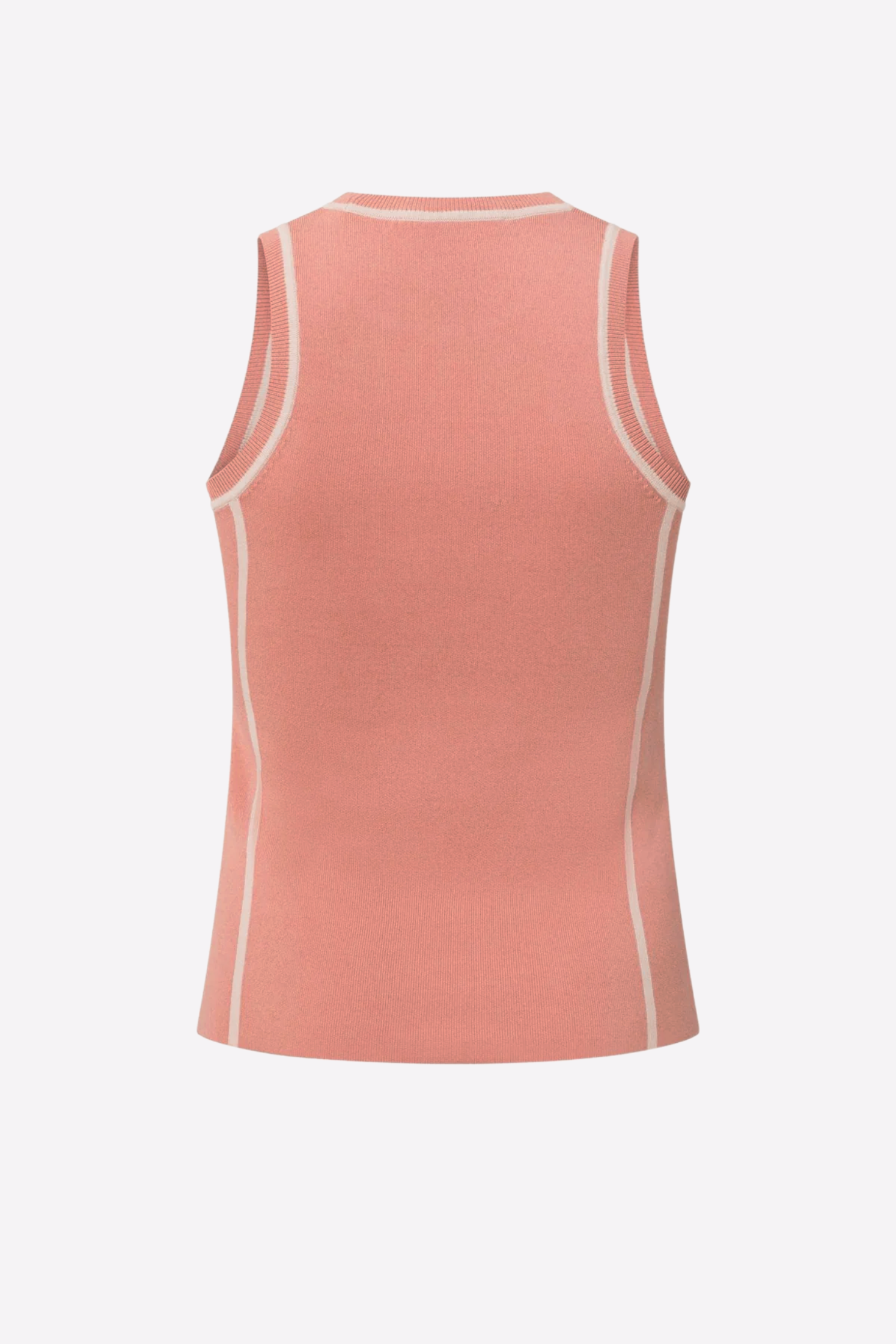 Round Neck Fine Knit Contrasting Trim Top