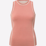 Fine Knit Contrasting Trim Round Neck Top