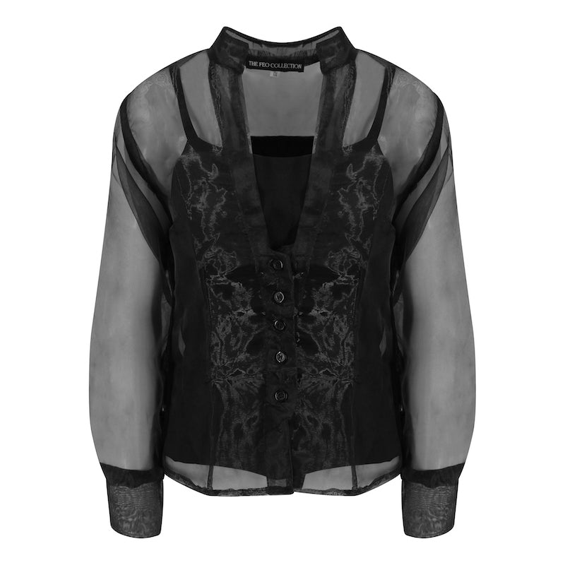 Organza Top with Inner Vest