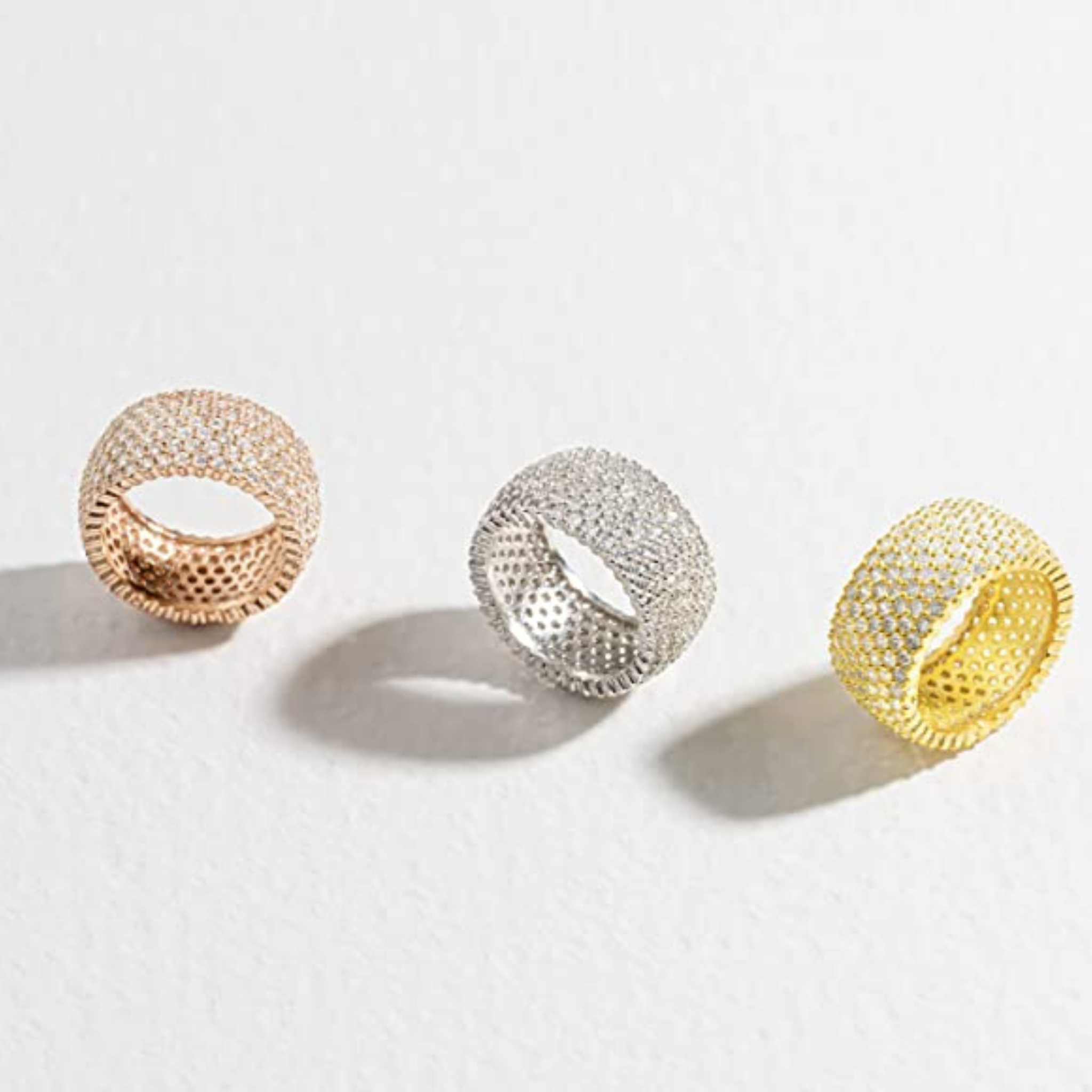 Four Row 925 Sterling Silver Eternity Band