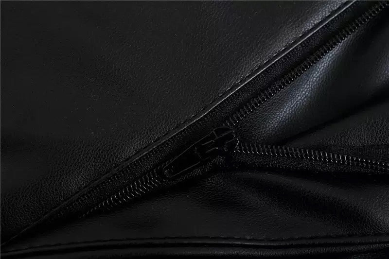 Black Faux Leather Slim Fit Trousers