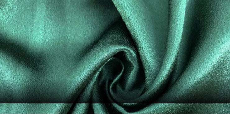 Green Satin Cowl Neck High Slit Evening Maxi Dress