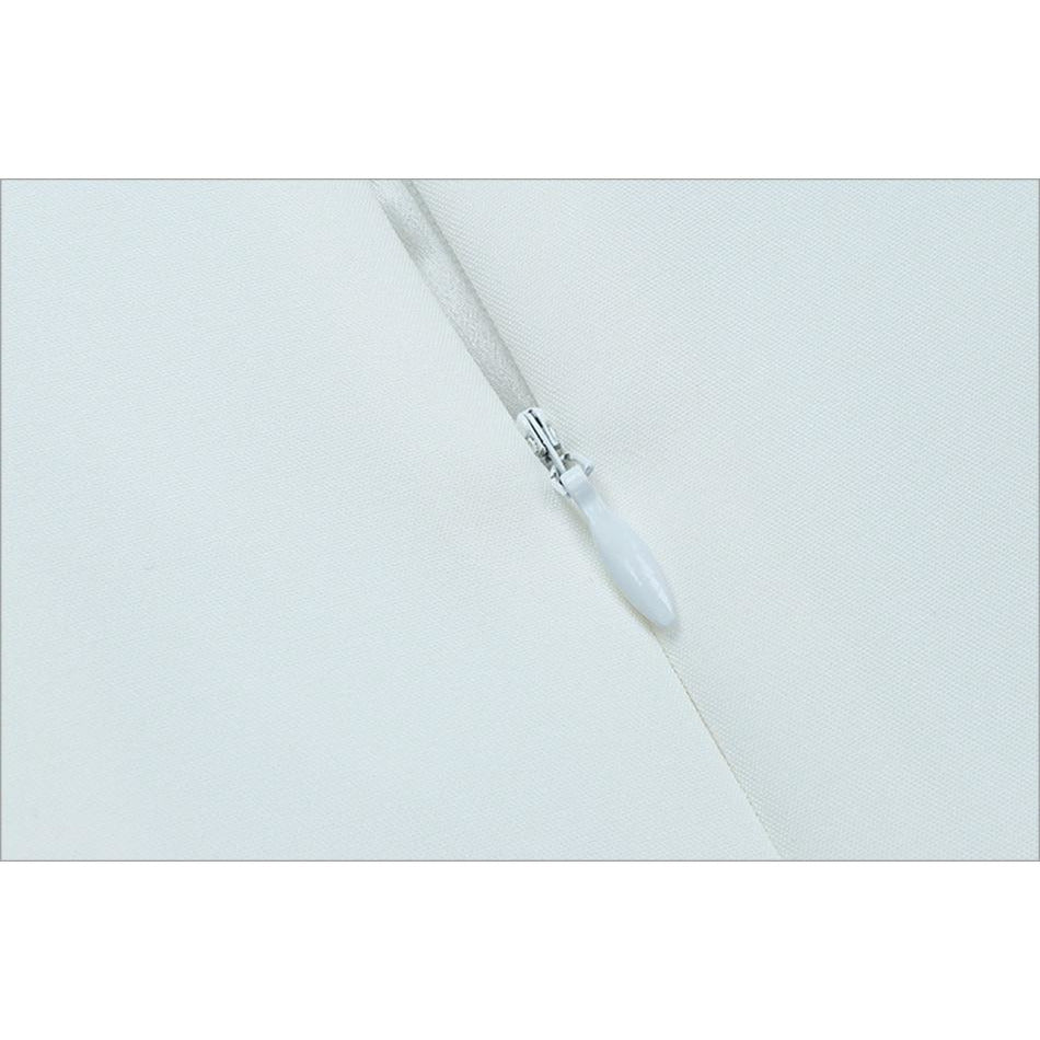 White Deep V-Neck Long Sleeve Jumpsuit