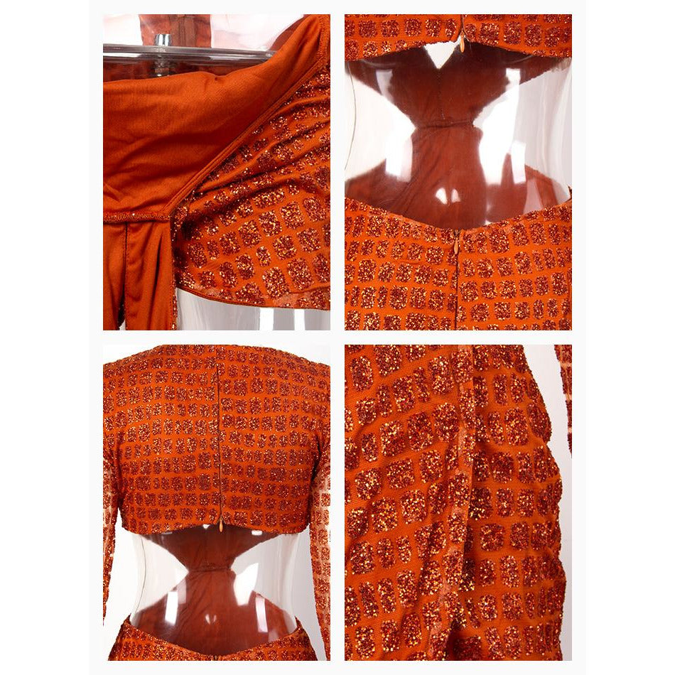 Deep V - Neck Open Back Mini Dress