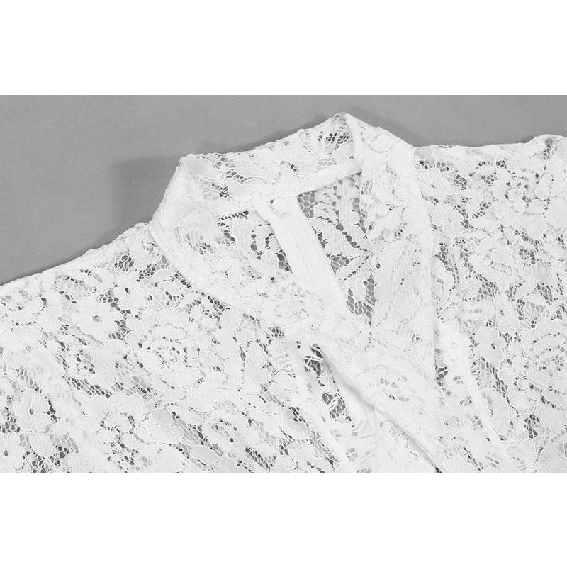 Long Sleeve Keyhole Lace Ruffles Jumpsuit