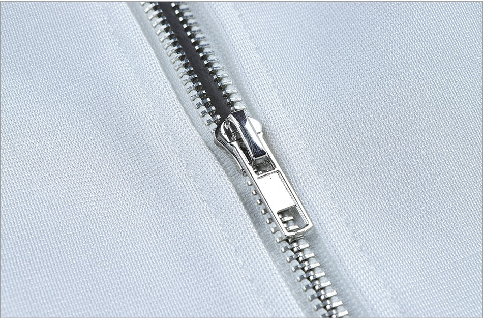 Black and White Button Embellished Bodycon Midi Dress